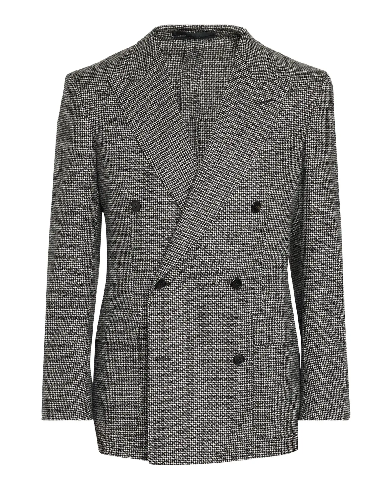 dunhill Men's Houndstooth Peak Lapel Double-Breasted Sport Coat