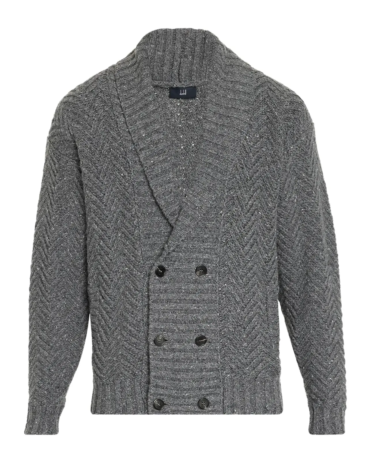 dunhill Men's Cashmere Herringbone Shawl Cardigan