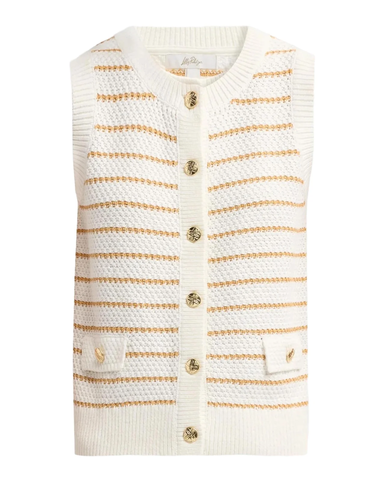 Shayna Palm Tree Striped Sweater Vest