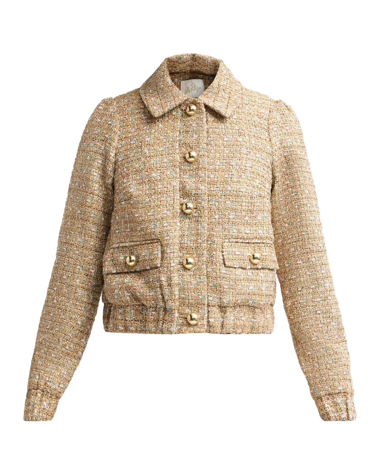 Lilly Pulitzer Gwynnie Button-Front Boucle Jacket