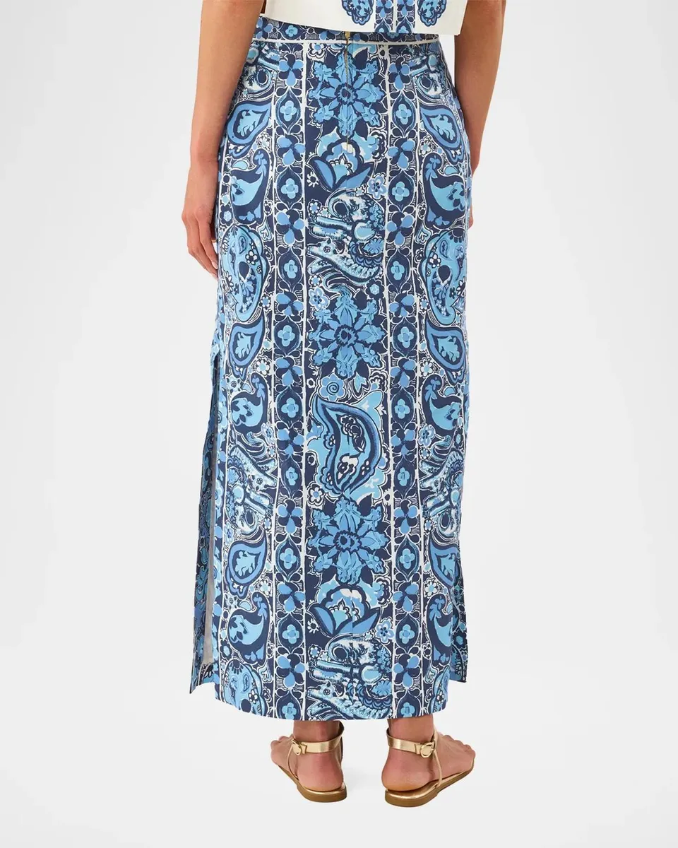 Lilly Pulitzer Sanders Paisley Stretch-Cotton Maxi Skirt | Thumbnail 3 Lilly Pulitzer Sanders Paisley Stretch-Cotton Maxi Skirt | Thumbnail 3