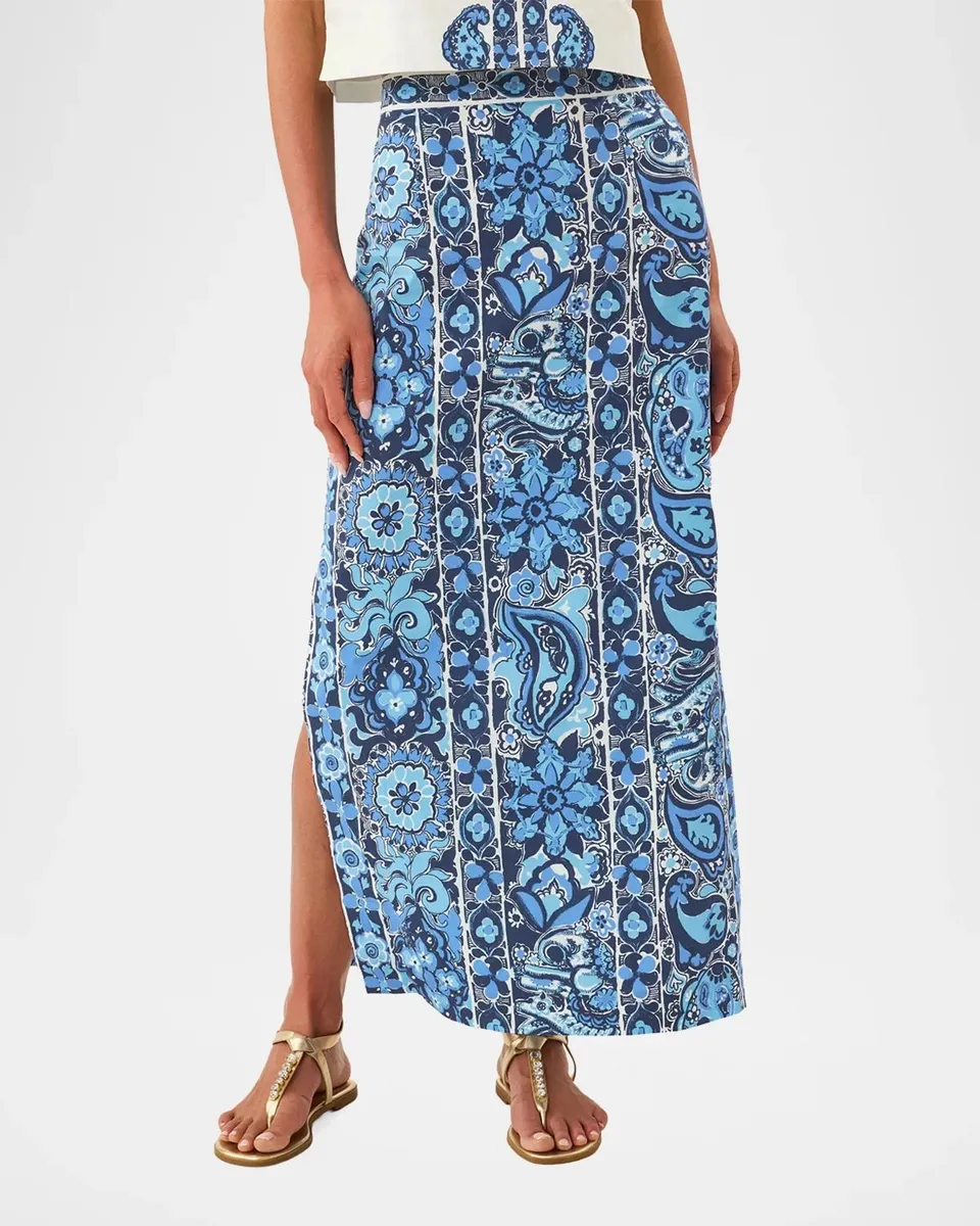 Lilly Pulitzer Sanders Paisley Stretch-Cotton Maxi Skirt | Thumbnail 4 Lilly Pulitzer Sanders Paisley Stretch-Cotton Maxi Skirt | Thumbnail 4
