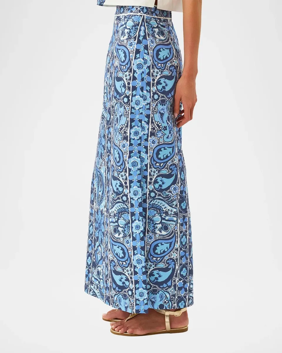 Lilly Pulitzer Sanders Paisley Stretch-Cotton Maxi Skirt | Thumbnail 6 Lilly Pulitzer Sanders Paisley Stretch-Cotton Maxi Skirt | Thumbnail 6