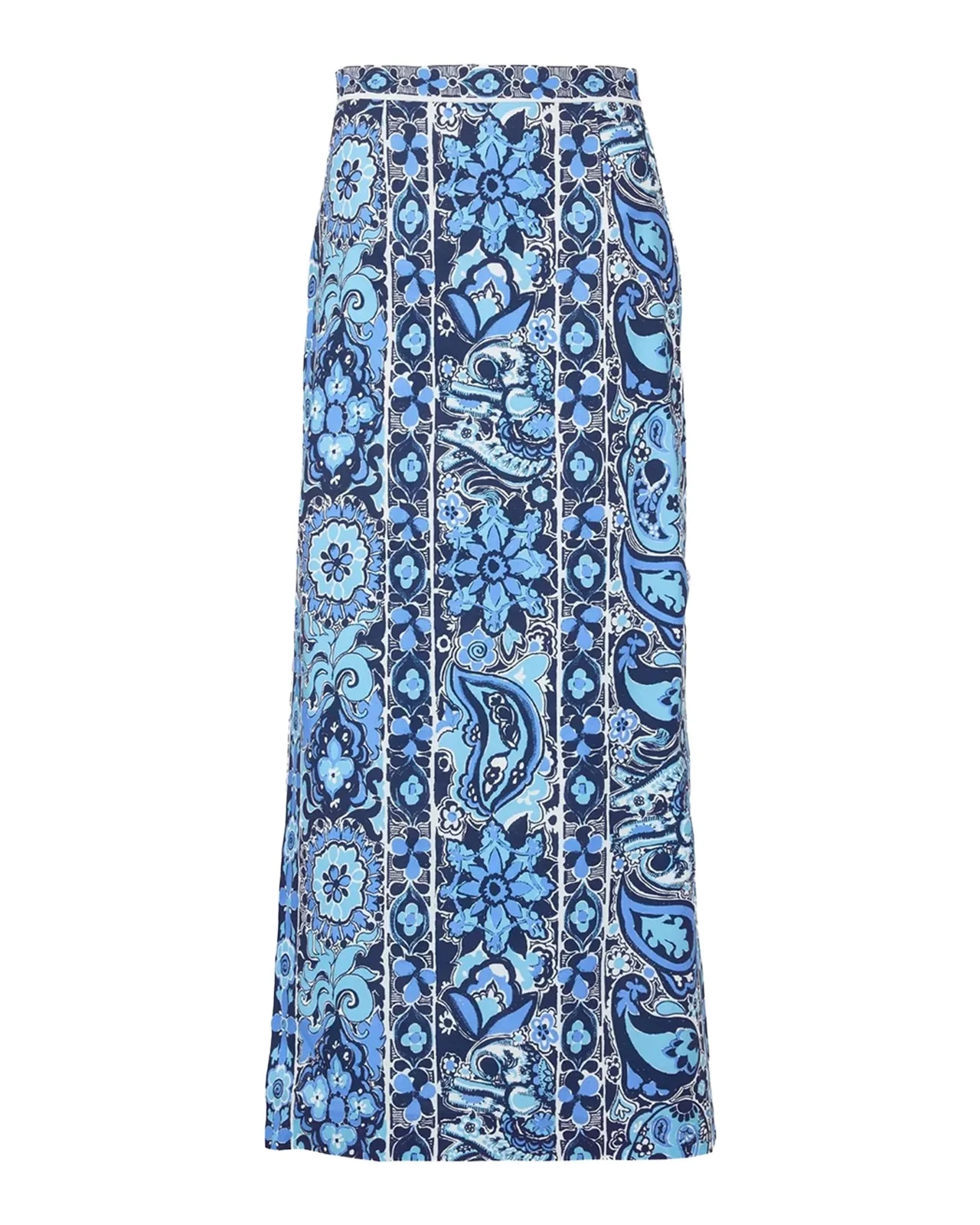 Sanders Paisley Stretch-Cotton Maxi Skirt