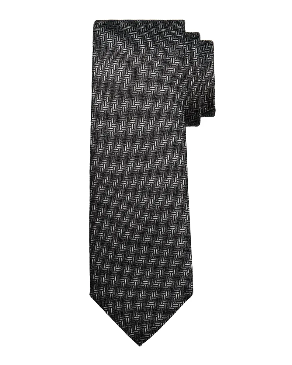 Canali Men's Abstract Micro-Jacquard Silk Tie | Thumbnail 2 Canali Men's Abstract Micro-Jacquard Silk Tie | Thumbnail 2