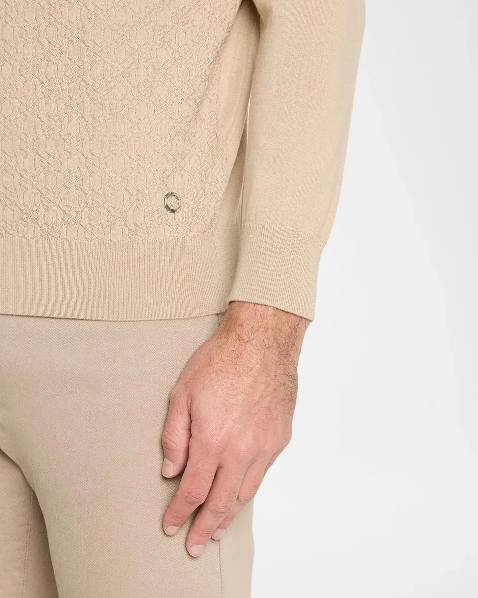 Stefano Ricci Men's Mosaic Textured Half-Zip Polo Sweater | Thumbnail 5 Stefano Ricci Men's Mosaic Textured Half-Zip Polo Sweater | Thumbnail 5