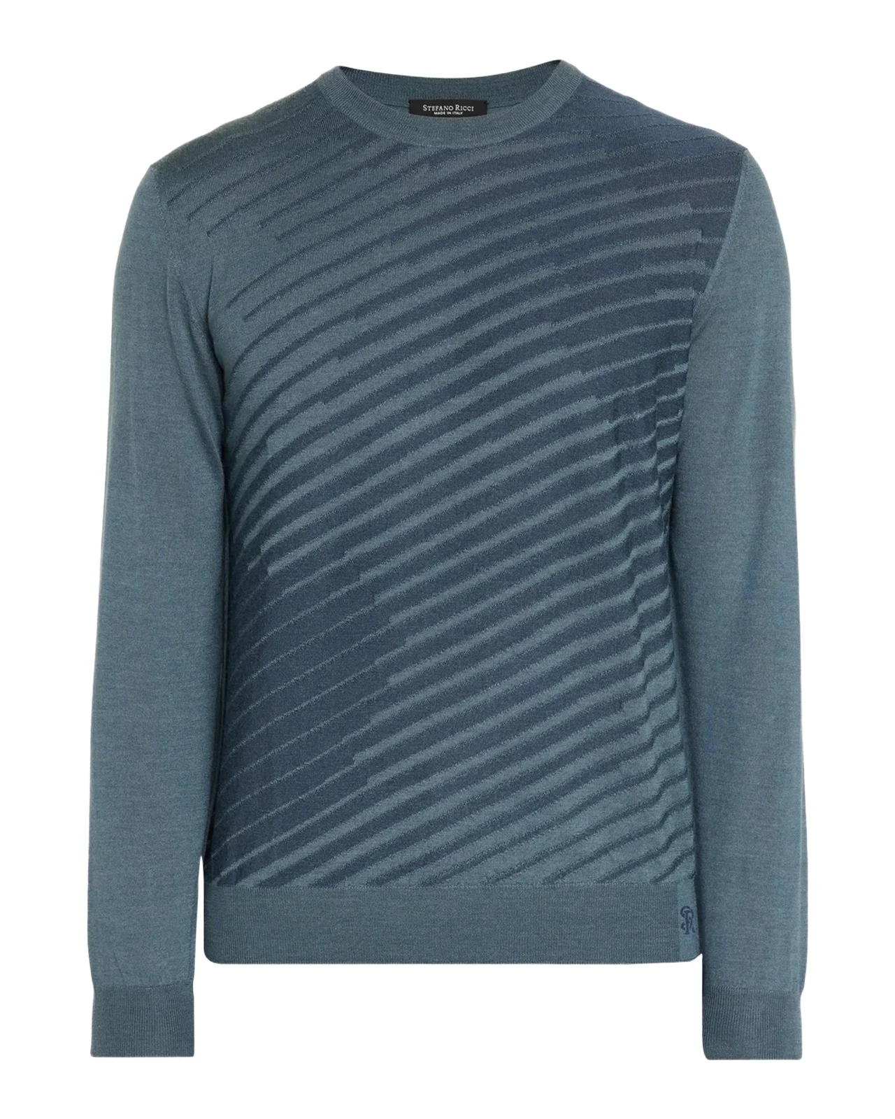 Stefano Ricci Men's Wool & Silk Diagonal Wave Crewneck Sweater