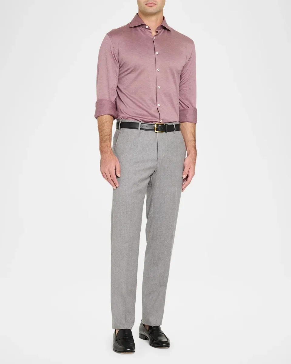 Canali Men's Cotton & Lyocell Sport Shirt | Thumbnail 2