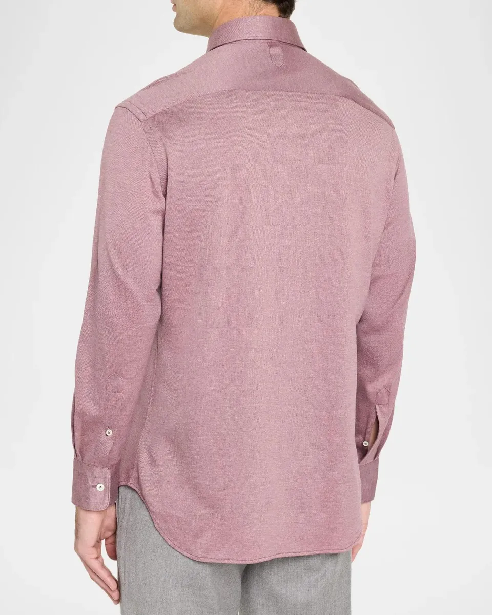 Canali Men's Cotton & Lyocell Sport Shirt | Thumbnail 3