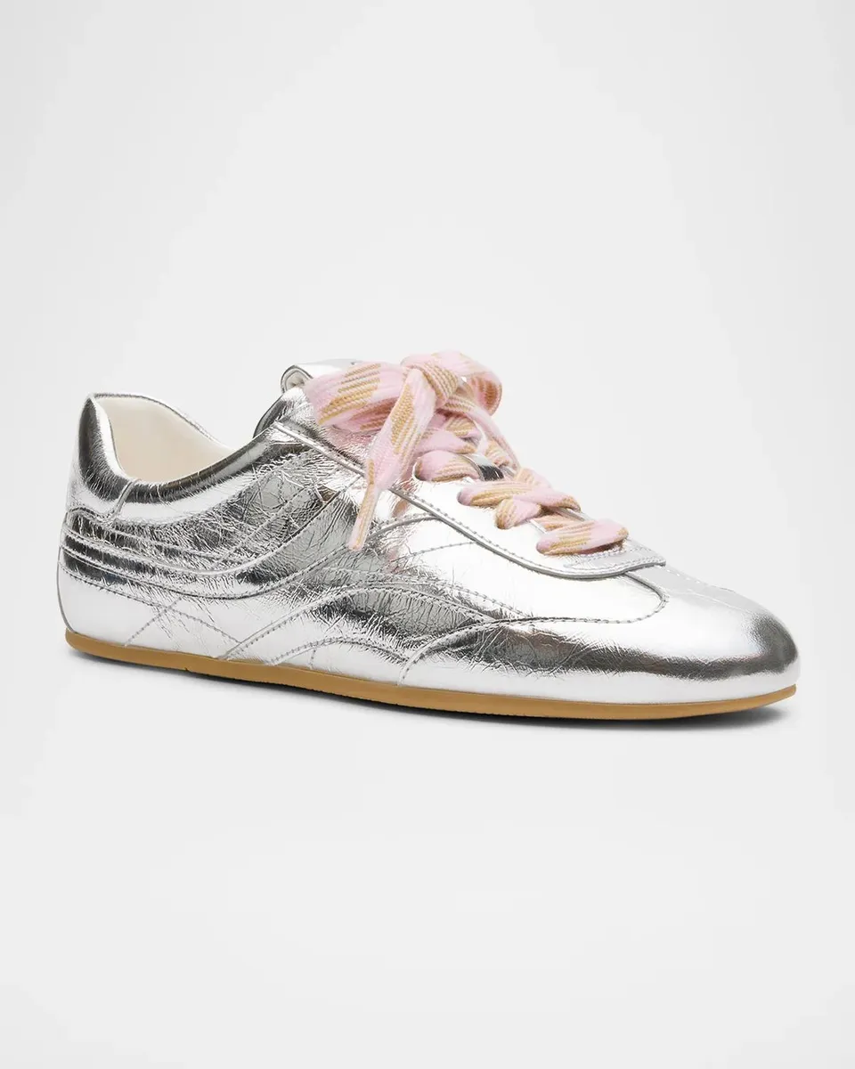 Stuart Weitzman Vander Metallic Leather Low-Top Sneakers | Thumbnail 2 Stuart Weitzman Vander Metallic Leather Low-Top Sneakers | Thumbnail 2