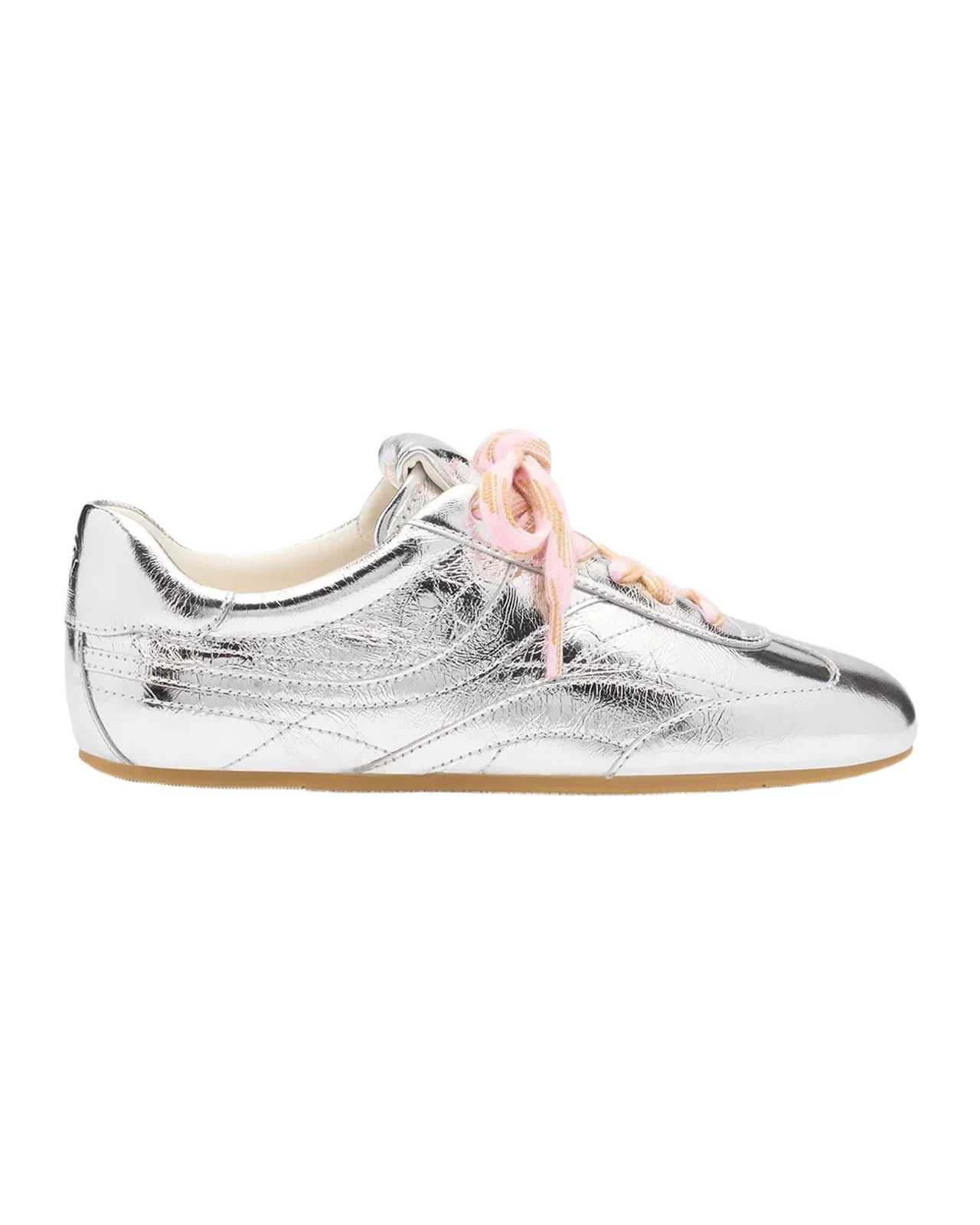 Stuart Weitzman Vander Metallic Leather Low-Top Sneakers