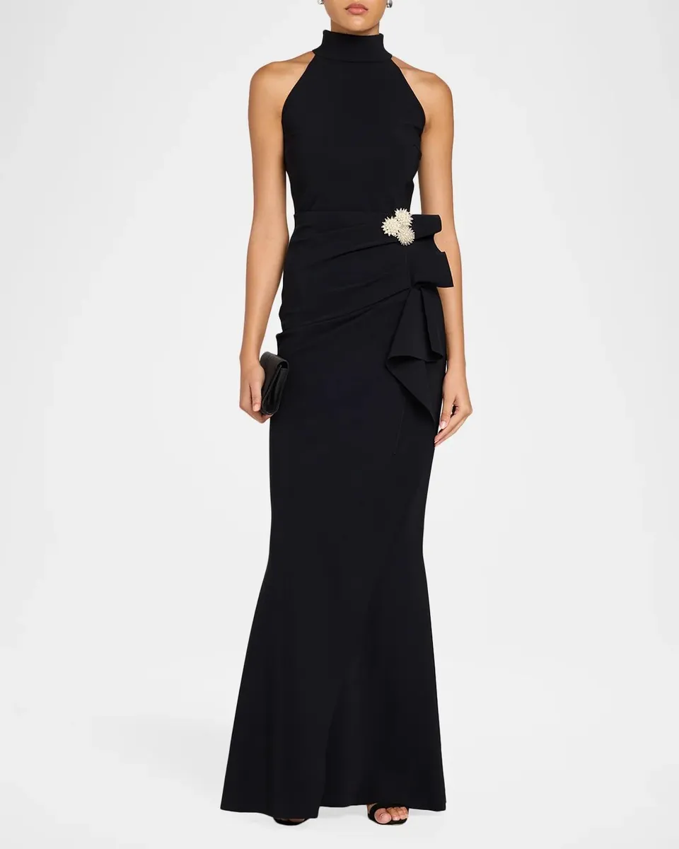 Chiara Boni La Petite Robe Gudrum Embellished Jersey Halterneck Gown | Thumbnail 2 Chiara Boni La Petite Robe Gudrum Embellished Jersey Halterneck Gown | Thumbnail 2