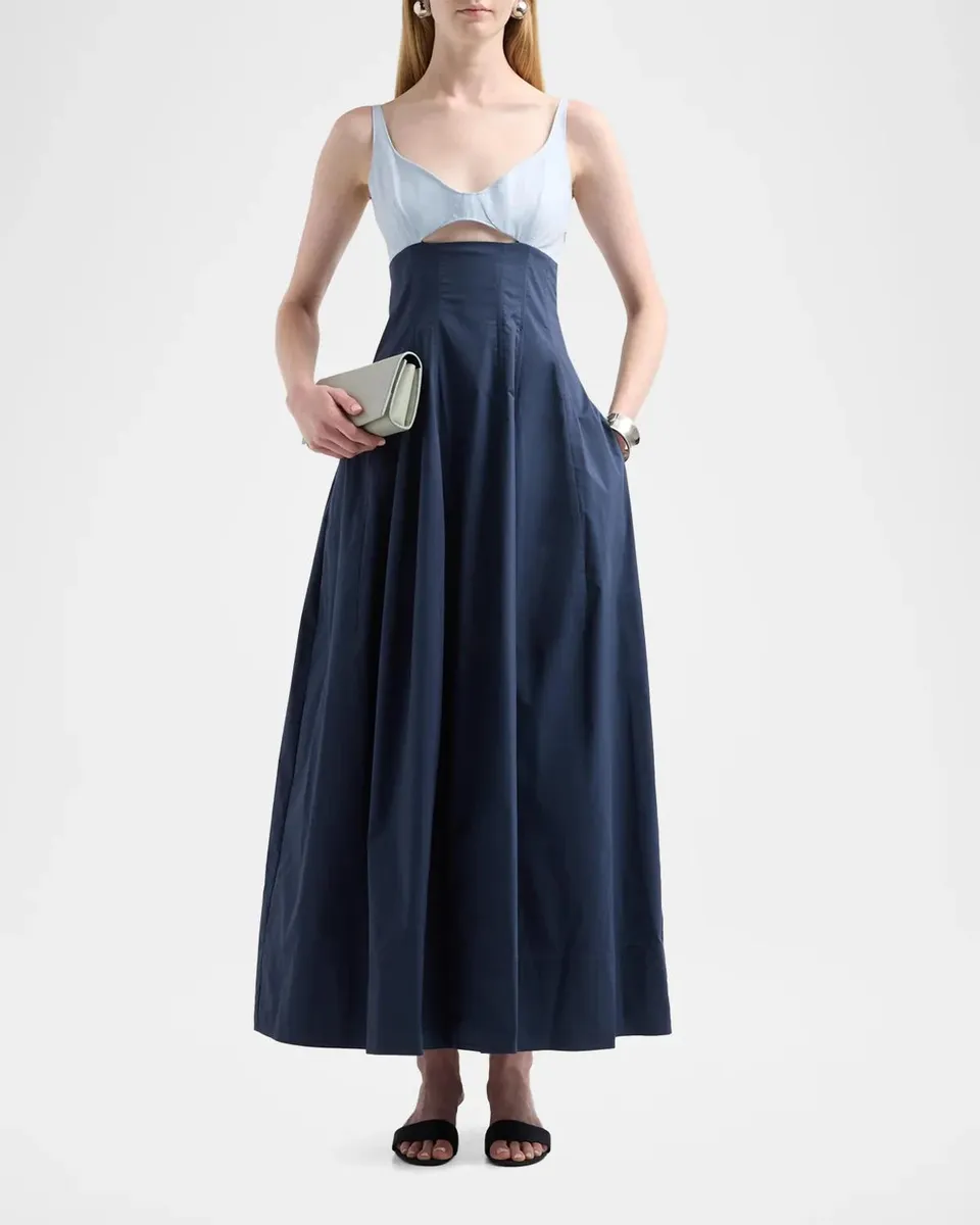 Simkhai Maddy Cotton-Blend Cut-Out Midi Dress | Thumbnail 2
