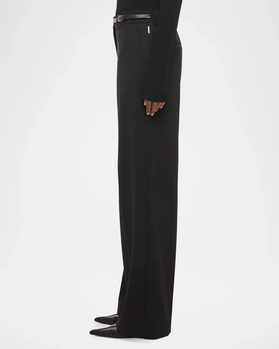 Helmut Lang Belted Wool Gabardine Trousers | Thumbnail 5