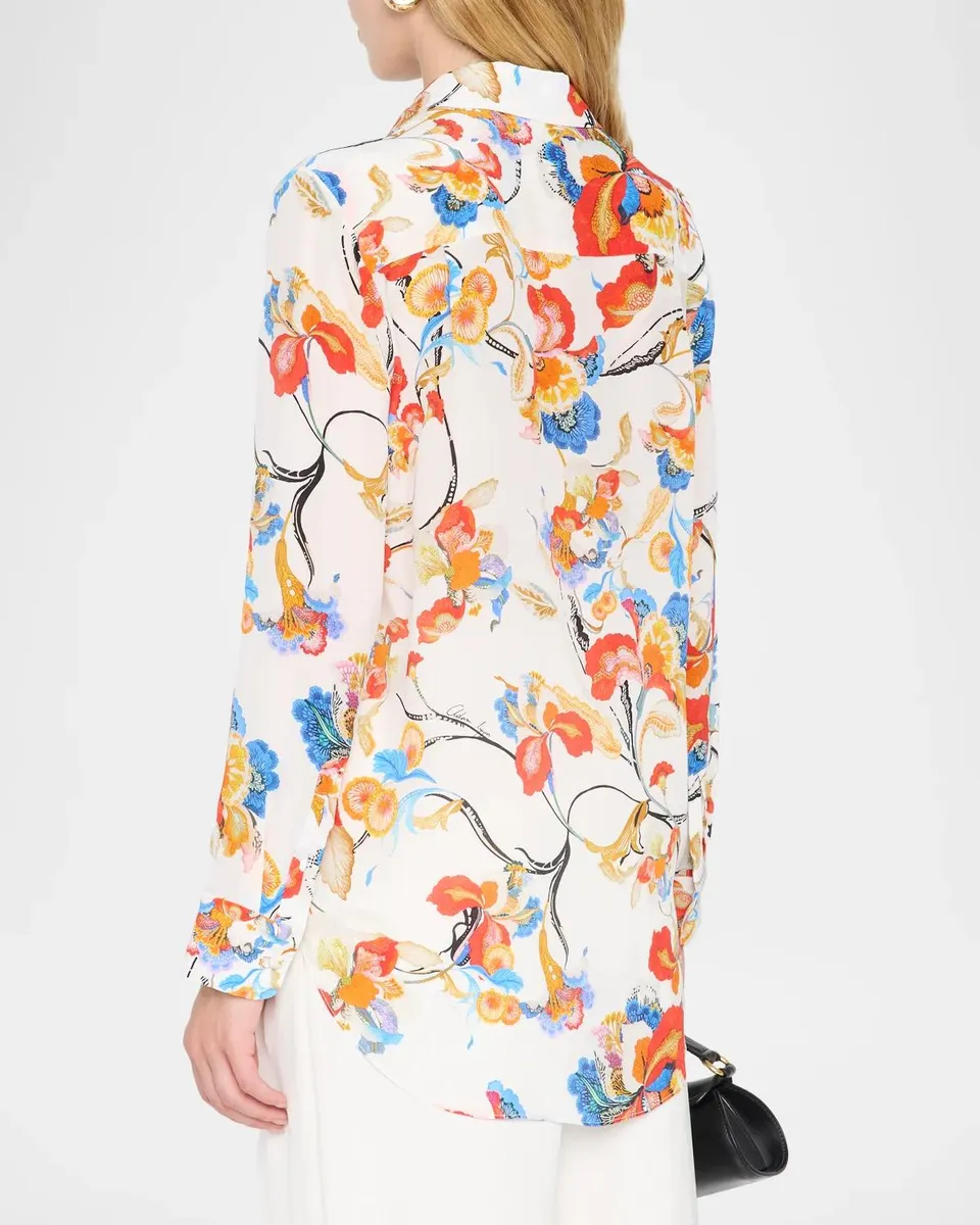 Adam Lippes Mathias Floral Silk Crepe De Chine Button-Down Shirt | Thumbnail 3 Adam Lippes Mathias Floral Silk Crepe De Chine Button-Down Shirt | Thumbnail 3