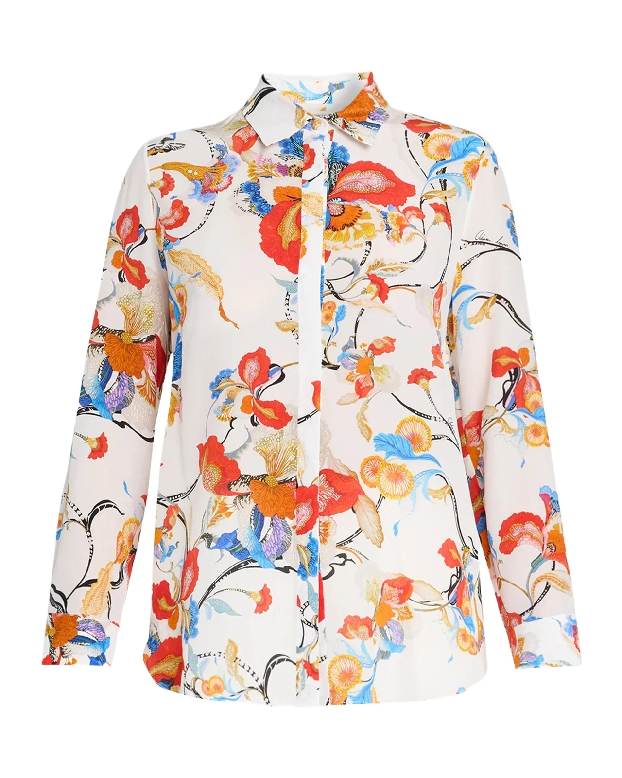 Adam Lippes Mathias Floral Silk Crepe De Chine Button-Down Shirt