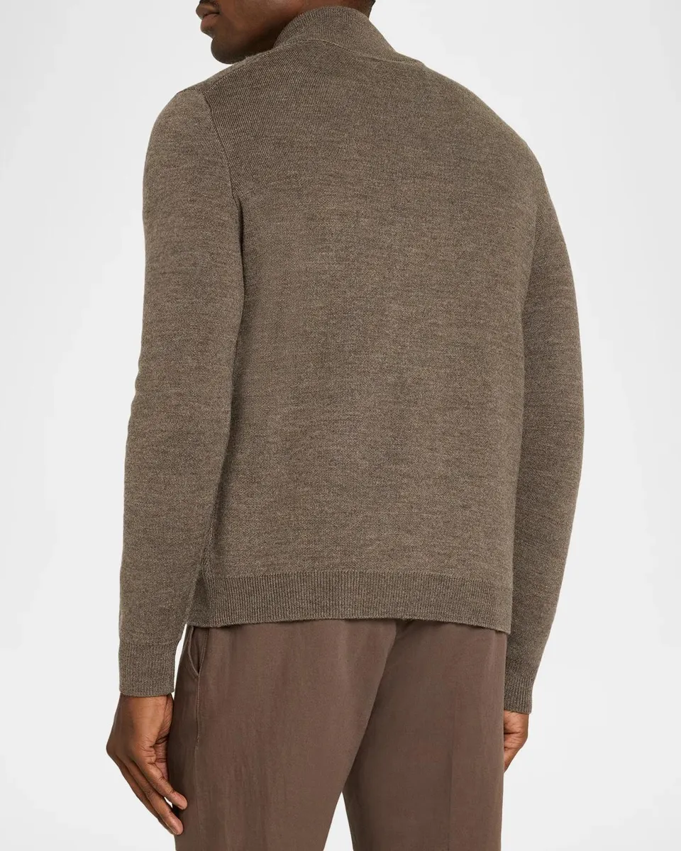 Neiman Marcus Men's Wool Argyle Full-Zip Sweater | Thumbnail 3 Neiman Marcus Men's Wool Argyle Full-Zip Sweater | Thumbnail 3