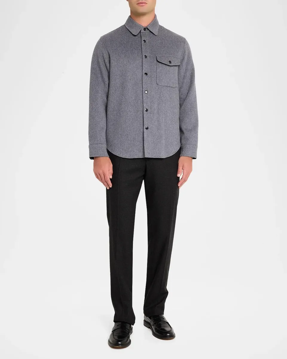 Neiman Marcus Men's Double-Face Wool Overshirt | Thumbnail 2 Neiman Marcus Men's Double-Face Wool Overshirt | Thumbnail 2