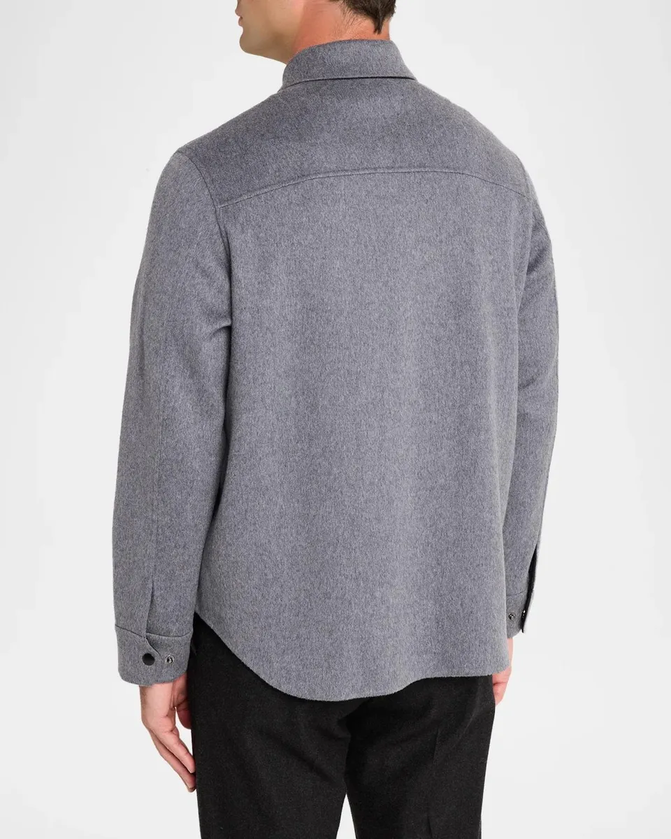 Neiman Marcus Men's Double-Face Wool Overshirt | Thumbnail 3 Neiman Marcus Men's Double-Face Wool Overshirt | Thumbnail 3