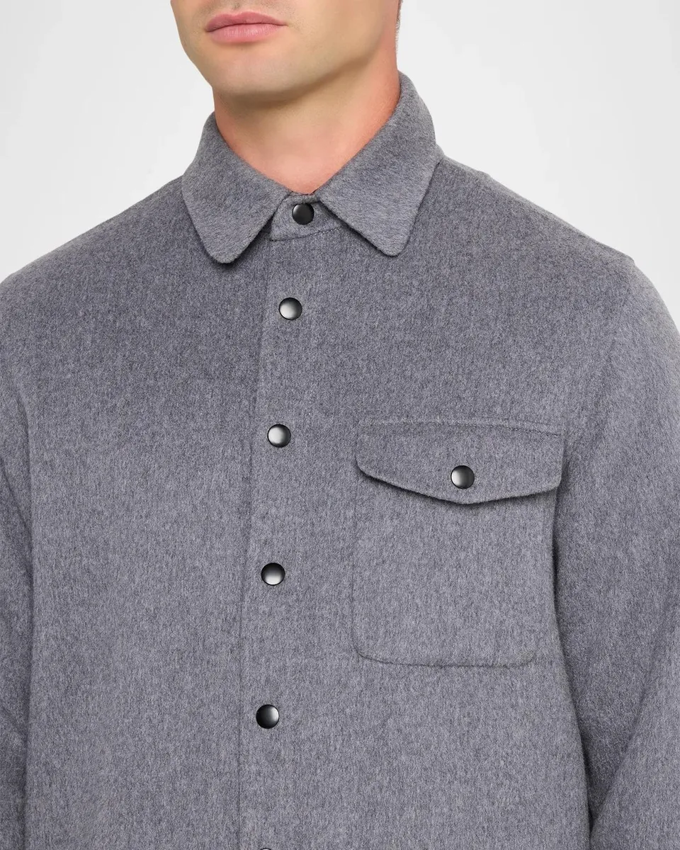 Neiman Marcus Men's Double-Face Wool Overshirt | Thumbnail 5 Neiman Marcus Men's Double-Face Wool Overshirt | Thumbnail 5