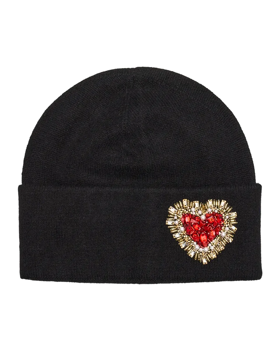 Carolyn Rowan Cashmere Heart-Embroidered Beanie | Thumbnail 2 Carolyn Rowan Cashmere Heart-Embroidered Beanie | Thumbnail 2