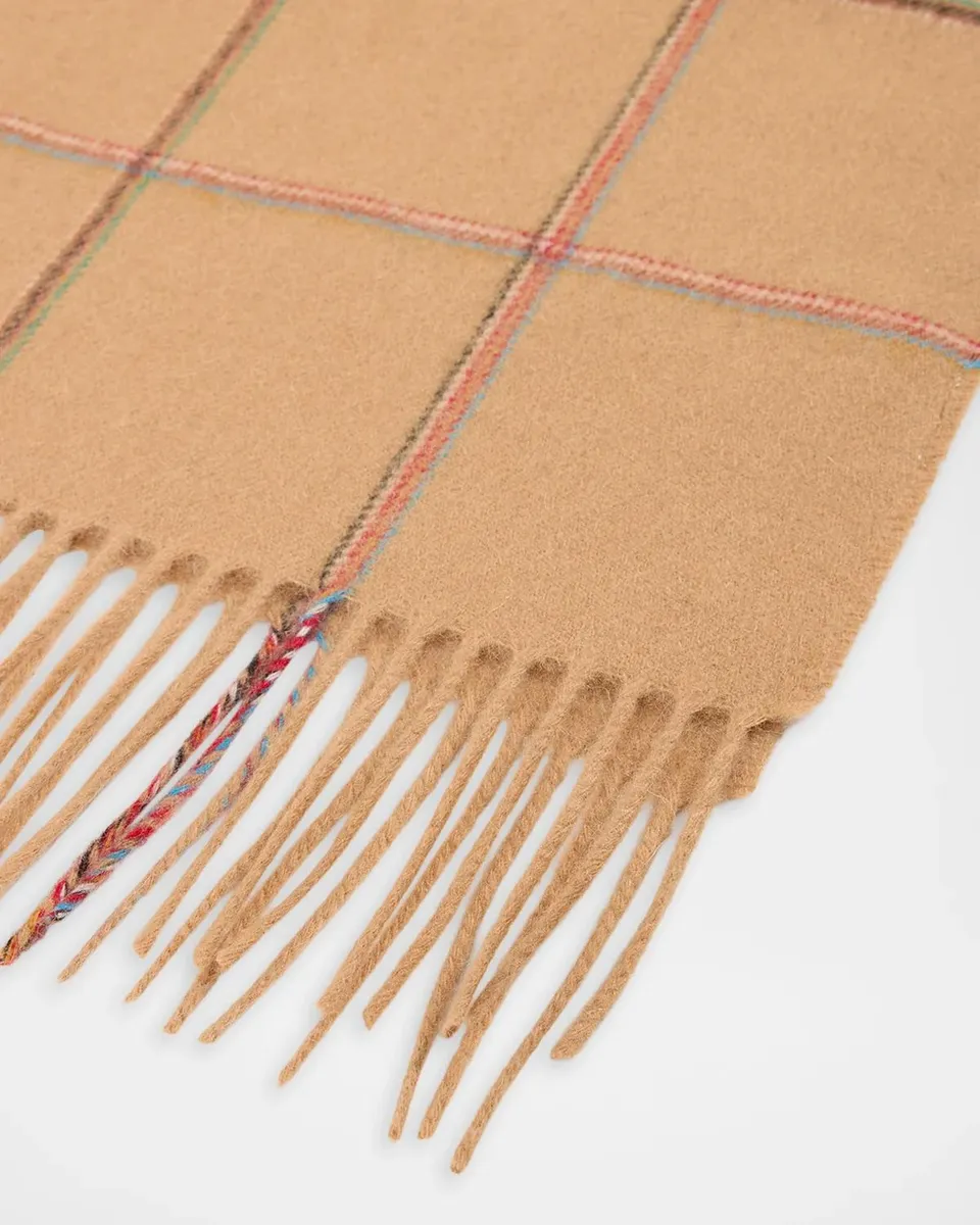 Paul Smith Men's Signature Stripe Windowpane Wool-Cashmere Scarf | Thumbnail 2 Paul Smith Men's Signature Stripe Windowpane Wool-Cashmere Scarf | Thumbnail 2