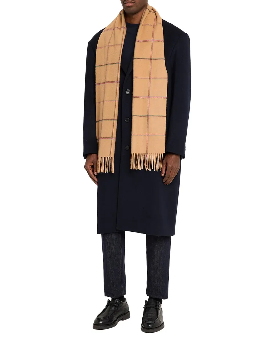 Paul Smith Men's Signature Stripe Windowpane Wool-Cashmere Scarf | Thumbnail 6 Paul Smith Men's Signature Stripe Windowpane Wool-Cashmere Scarf | Thumbnail 6