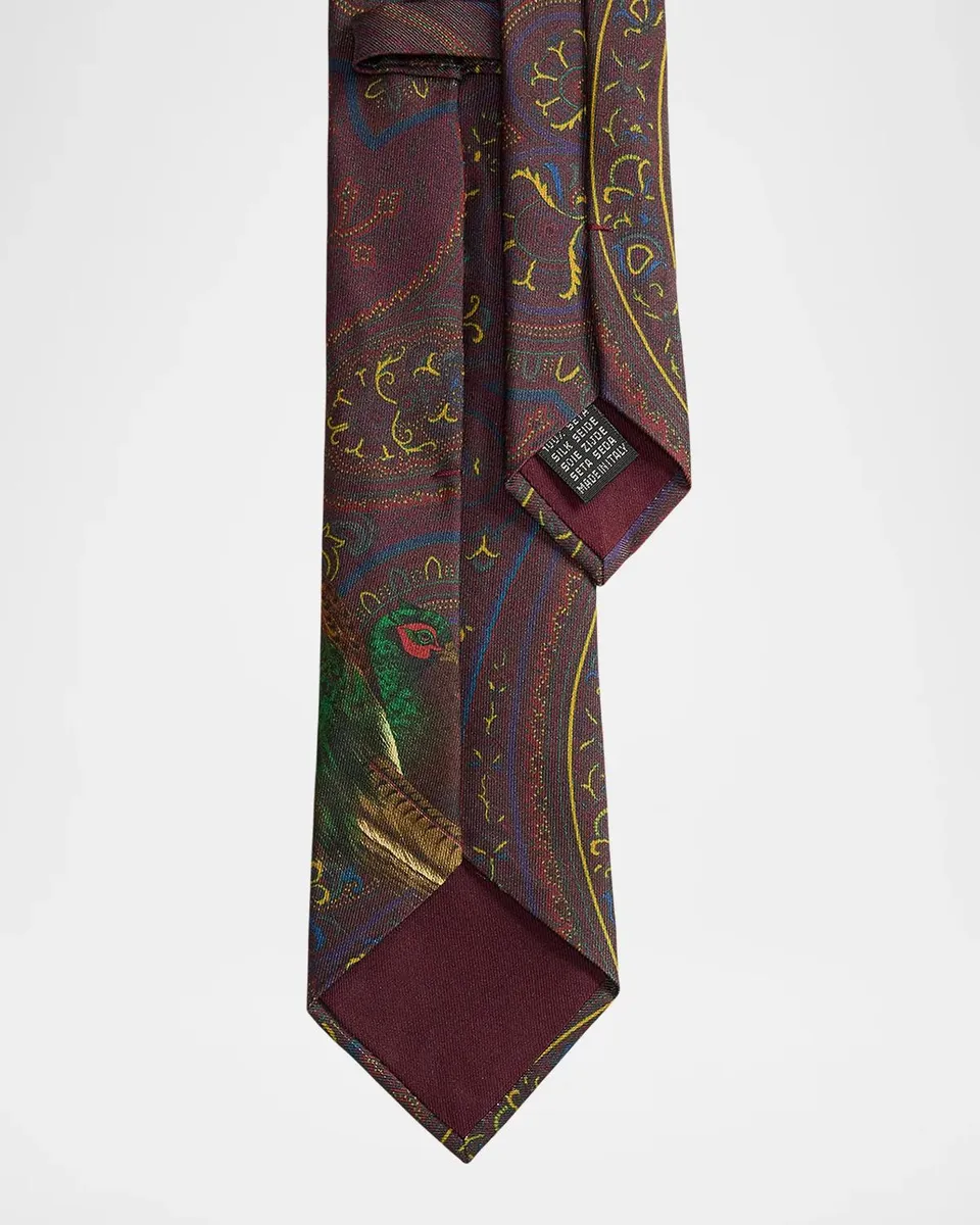 Ralph Lauren Collection Pheasant-Print Silk Twill Neck Tie | Thumbnail 4 Ralph Lauren Collection Pheasant-Print Silk Twill Neck Tie | Thumbnail 4