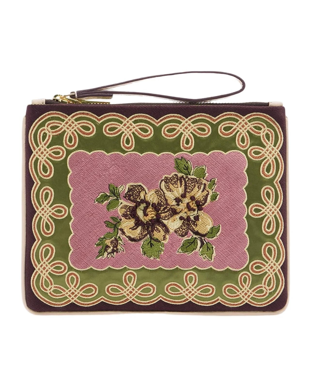 ALÉMAIS Lacey Embroidered Clutch