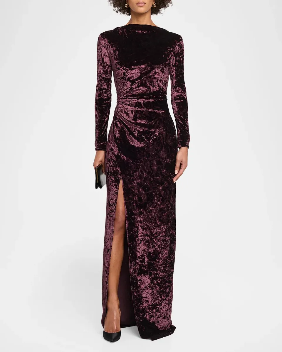 Lapointe Velvet Ruched Gown | Thumbnail 2 Lapointe Velvet Ruched Gown | Thumbnail 2