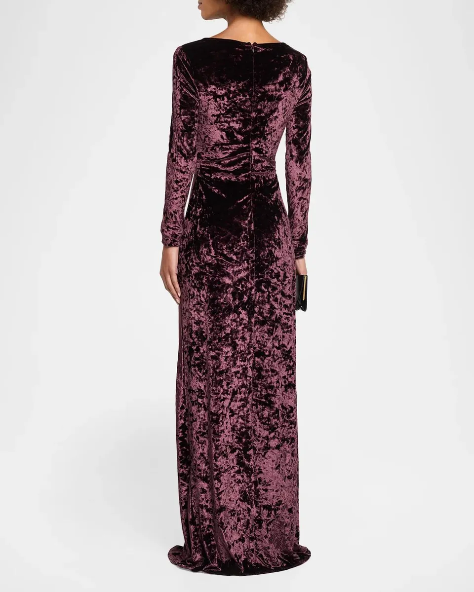 Lapointe Velvet Ruched Gown | Thumbnail 3 Lapointe Velvet Ruched Gown | Thumbnail 3