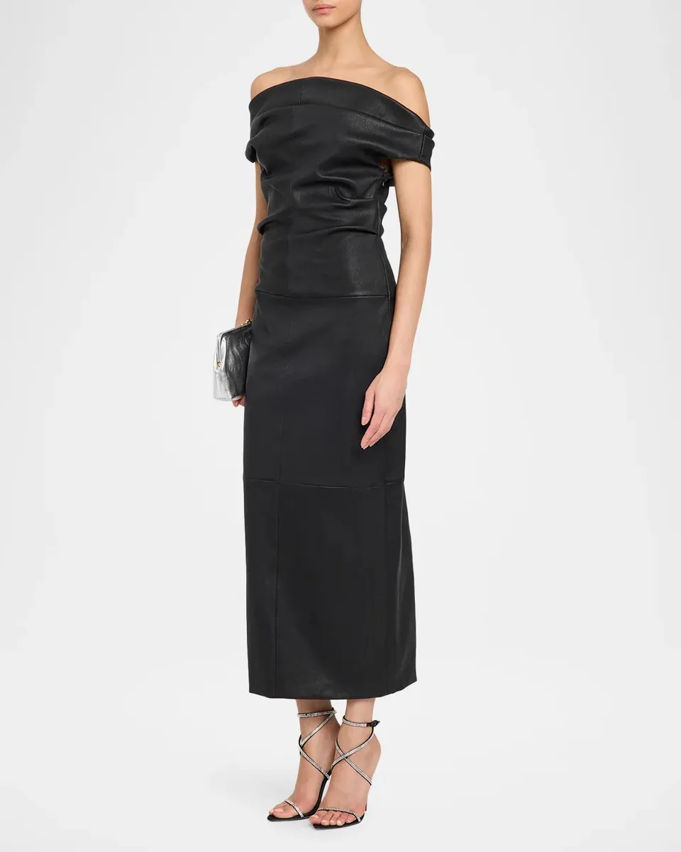 Simkhai Vessia Leather Maxi Dress | Thumbnail 4 Simkhai Vessia Leather Maxi Dress | Thumbnail 4
