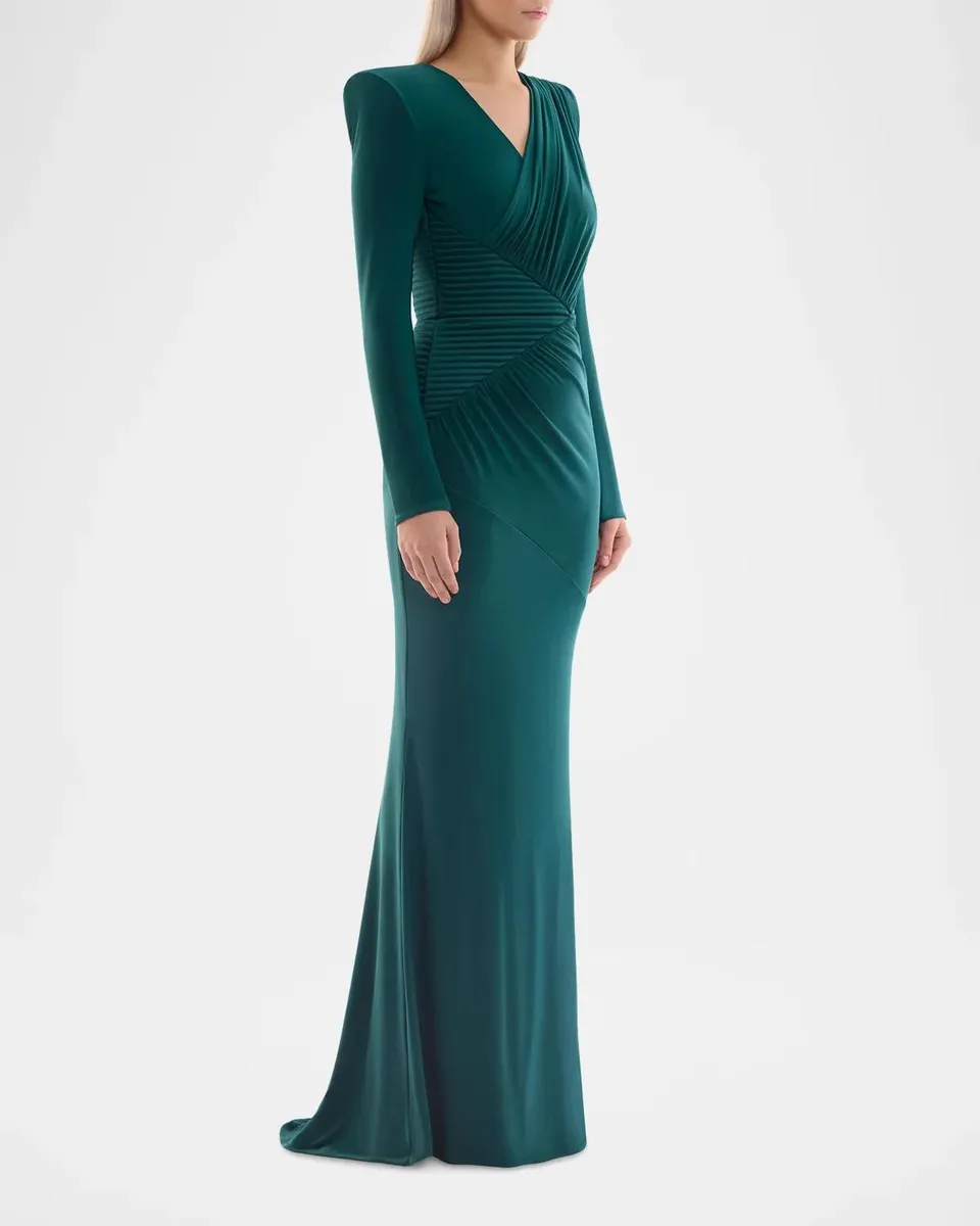 Zhivago Desires are Memories Long-Sleeve Jersey Gown | Thumbnail 4