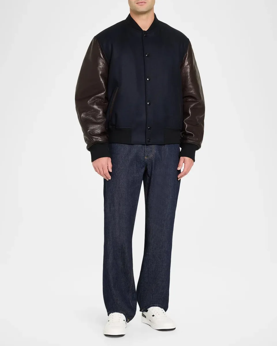 Givenchy Men's Mix-Material Varsity Jacket | Thumbnail 2 Givenchy Men's Mix-Material Varsity Jacket | Thumbnail 2