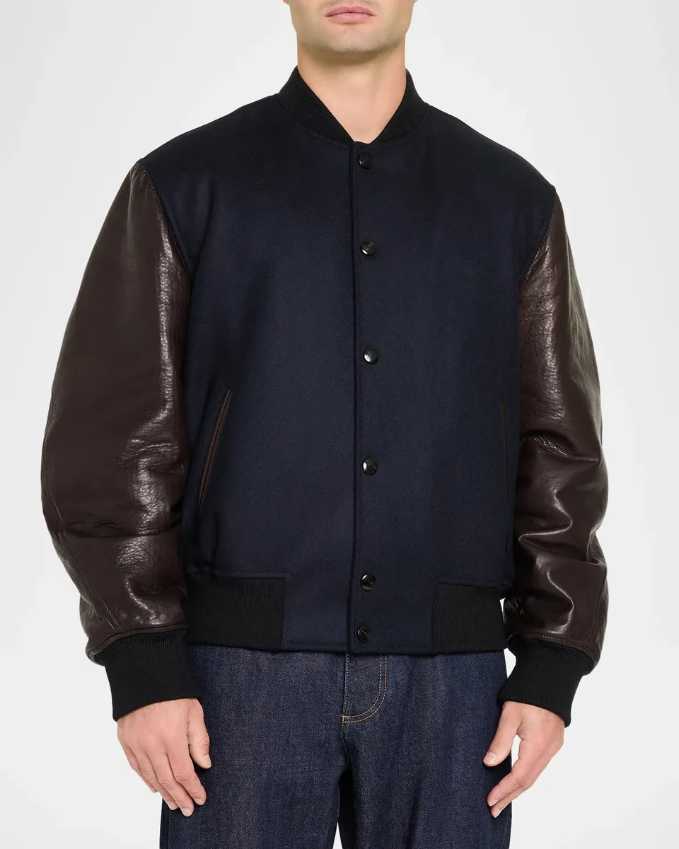 Givenchy Men's Mix-Material Varsity Jacket | Thumbnail 4 Givenchy Men's Mix-Material Varsity Jacket | Thumbnail 4