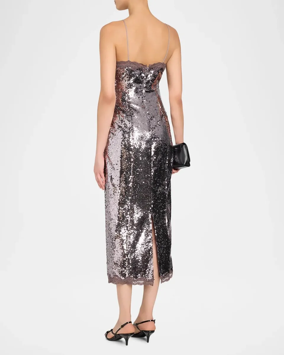 LoveShackFancy Verelith Sequined Midi Dress | Thumbnail 3