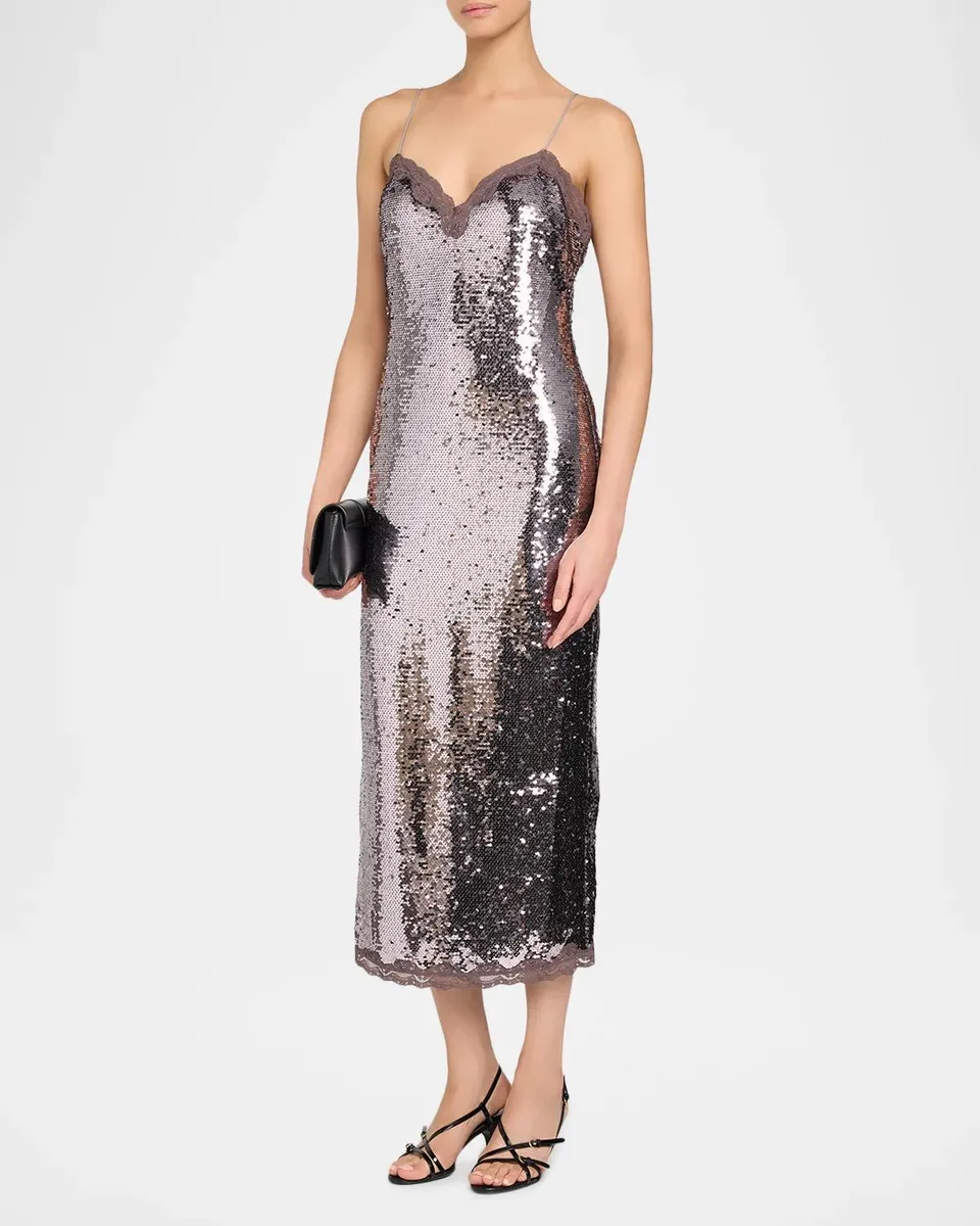 LoveShackFancy Verelith Sequined Midi Dress | Thumbnail 4