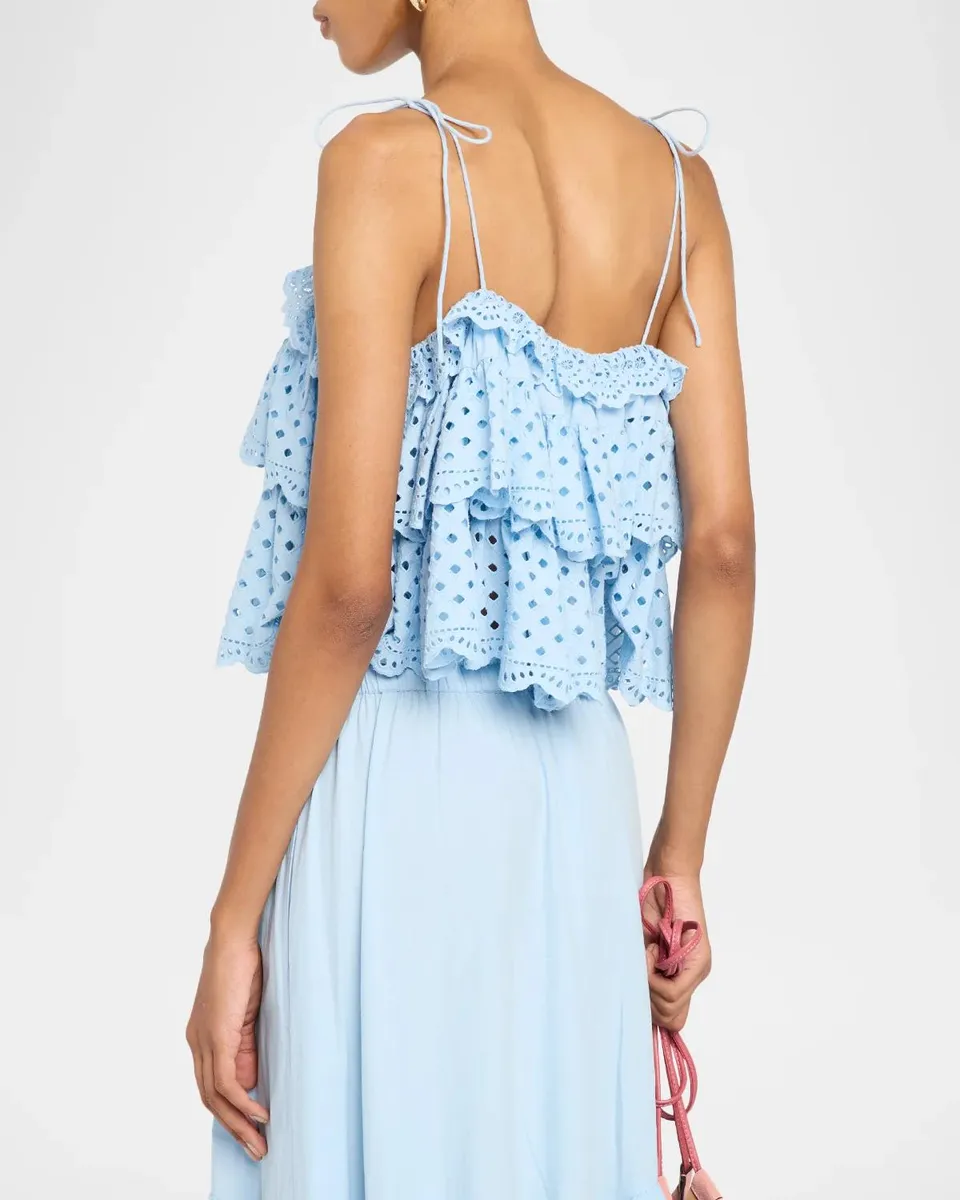 Ulla Johnson Maja Eyelet Waterwashed Cotton Poplin Top | Thumbnail 3 Ulla Johnson Maja Eyelet Waterwashed Cotton Poplin Top | Thumbnail 3