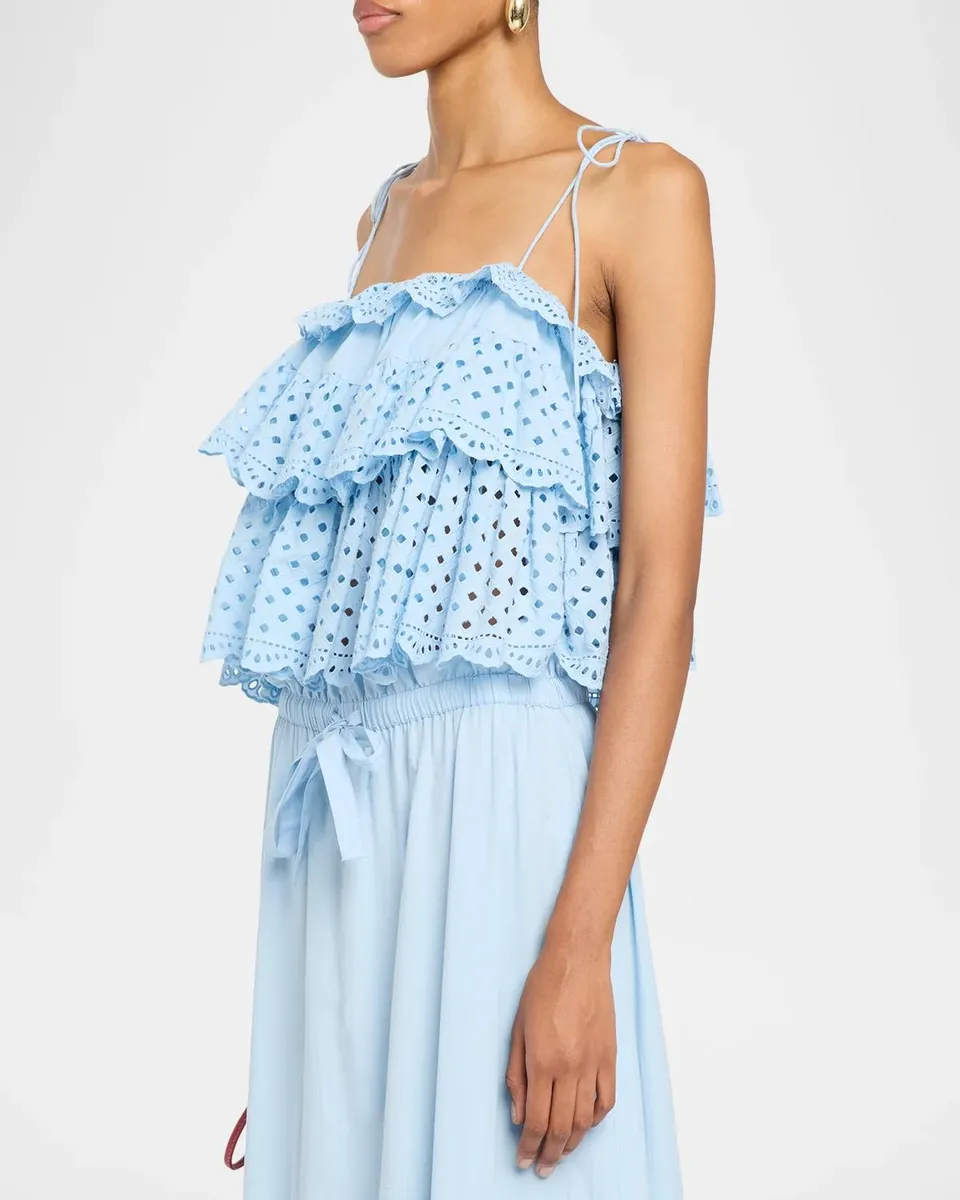 Ulla Johnson Maja Eyelet Waterwashed Cotton Poplin Top | Thumbnail 4 Ulla Johnson Maja Eyelet Waterwashed Cotton Poplin Top | Thumbnail 4