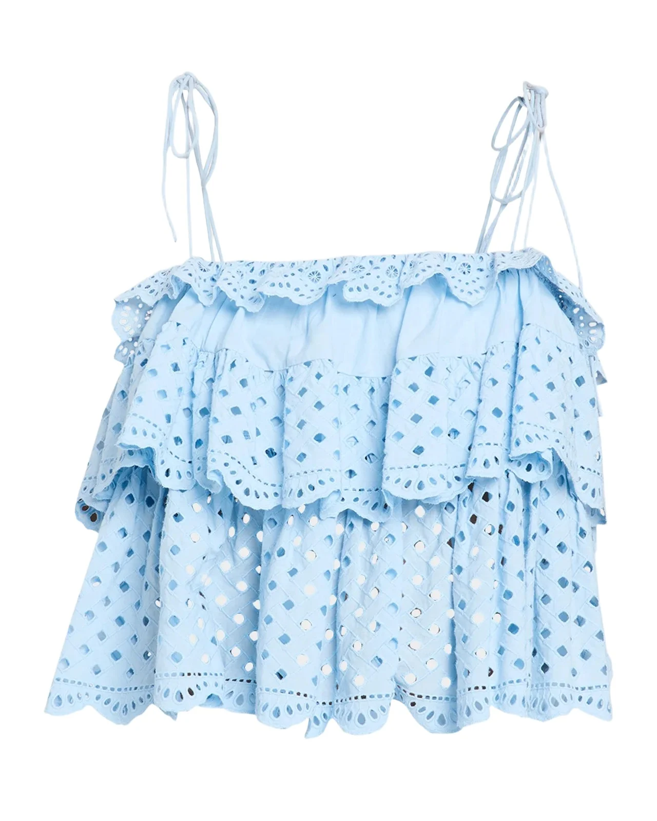 Ulla Johnson Maja Eyelet Waterwashed Cotton Poplin Top