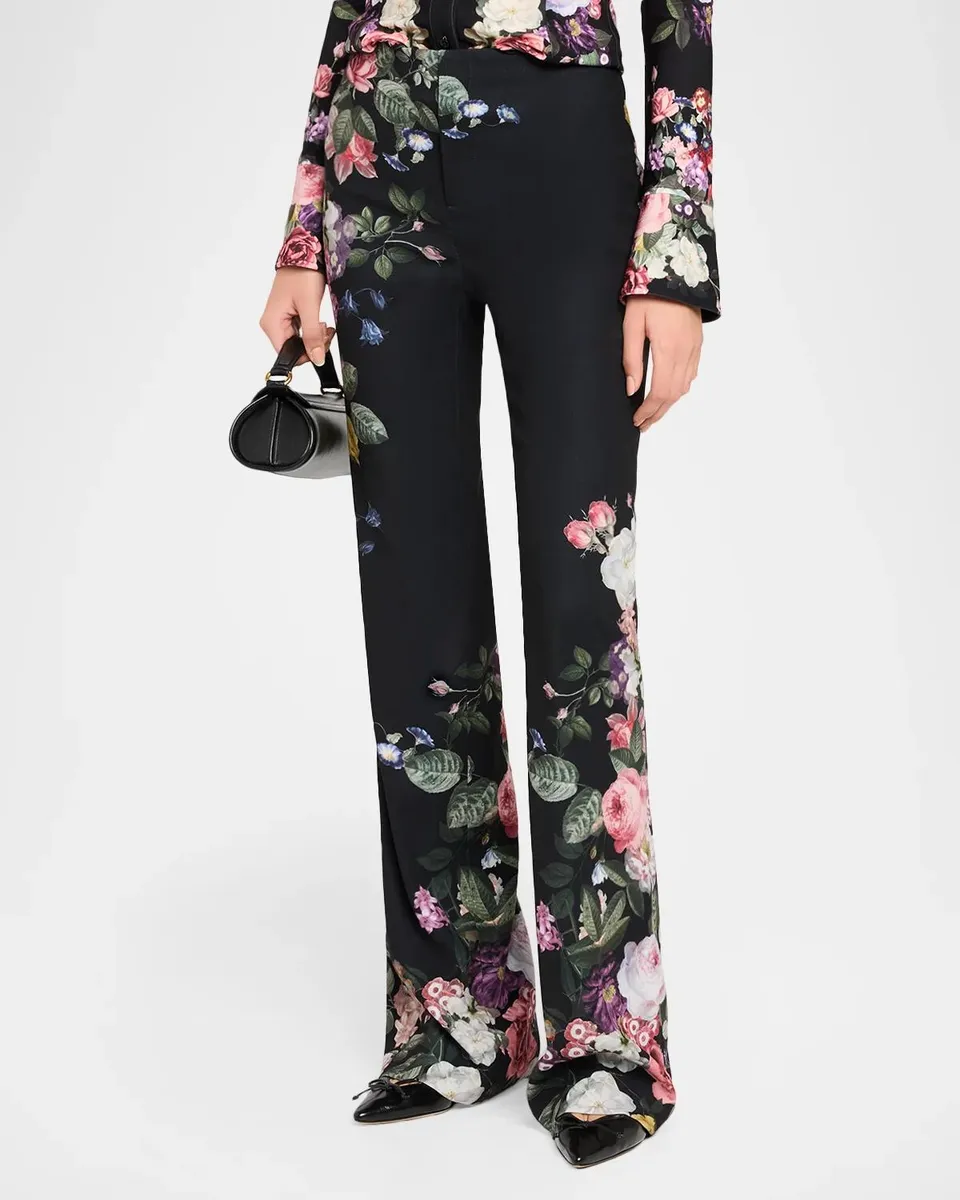 Alice + Olivia Teeny Floral-Print Bootcut Pants | Thumbnail 4 Alice + Olivia Teeny Floral-Print Bootcut Pants | Thumbnail 4