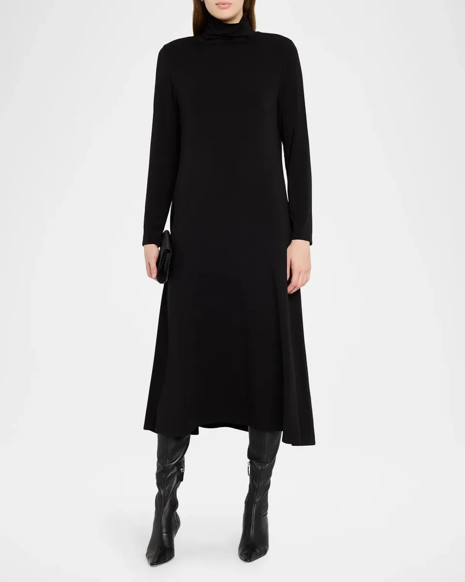 Eileen Fisher Turtleneck Jersey Midi Dress | Thumbnail 2 Eileen Fisher Turtleneck Jersey Midi Dress | Thumbnail 2