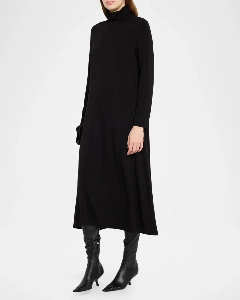 Eileen Fisher Turtleneck Jersey Midi Dress | Thumbnail 4 Eileen Fisher Turtleneck Jersey Midi Dress | Thumbnail 4