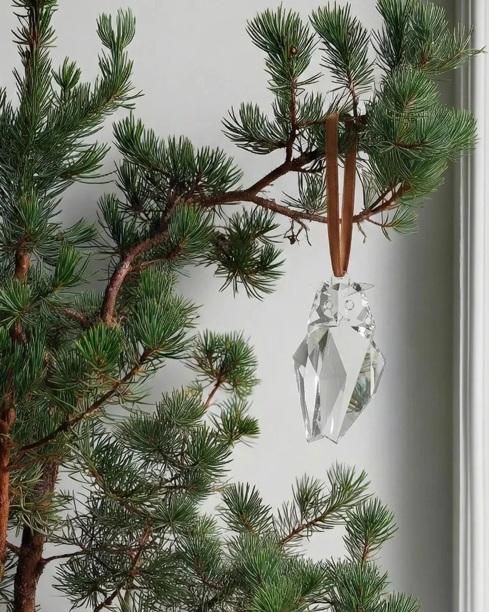 Orrefors Scandinavian Forest Owl Crystal & Glass Ornament | Thumbnail 2