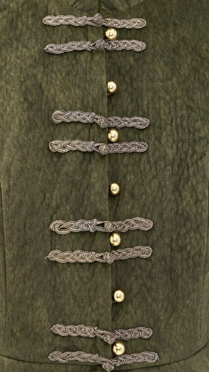Avec Les Filles Textured Faux Suede Peplum Military Jacket | Thumbnail 6
