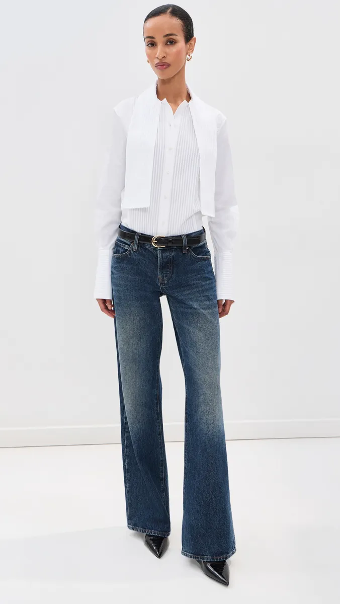 Brandon Maxwell Tuxedo Shirt With Neck Scarf White | Thumbnail 5 Brandon Maxwell Tuxedo Shirt With Neck Scarf White | Thumbnail 5
