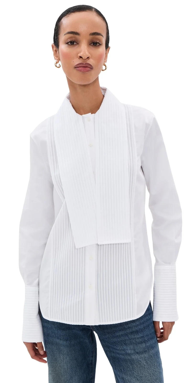 Tuxedo Shirt With Neck Scarf White Tuxedo Shirt With Neck Scarf White