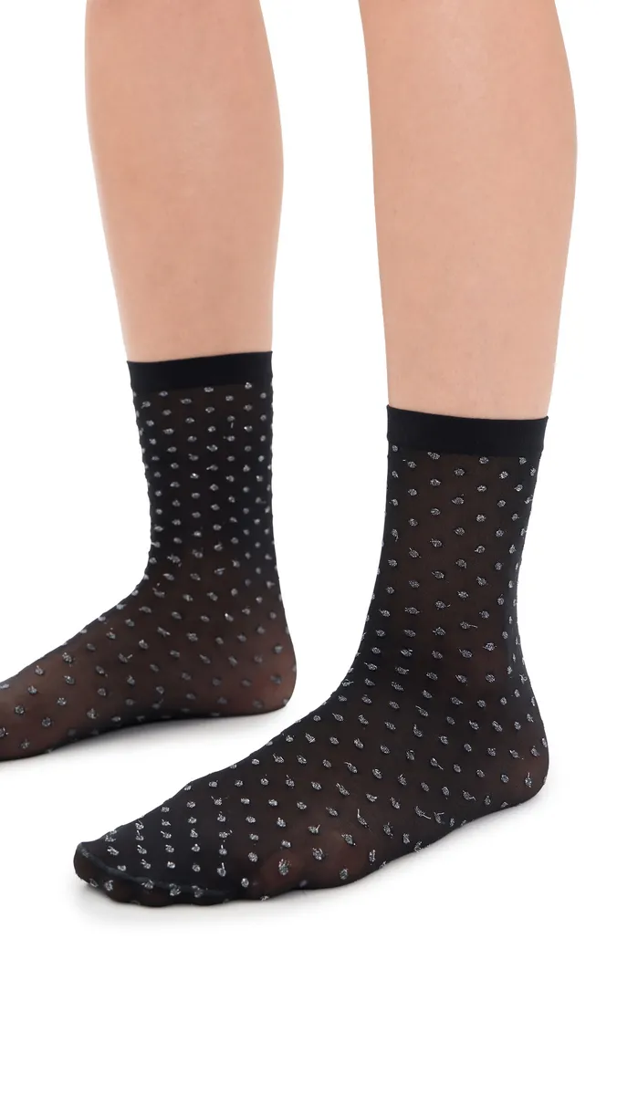 Wolford Shimmer Dot Socks | Thumbnail 3
