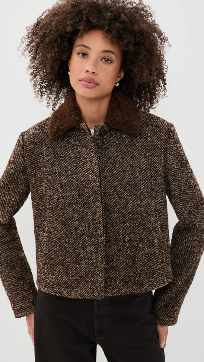 Vince Contrast Collar Boucle Jacket | Thumbnail 2 Vince Contrast Collar Boucle Jacket | Thumbnail 2