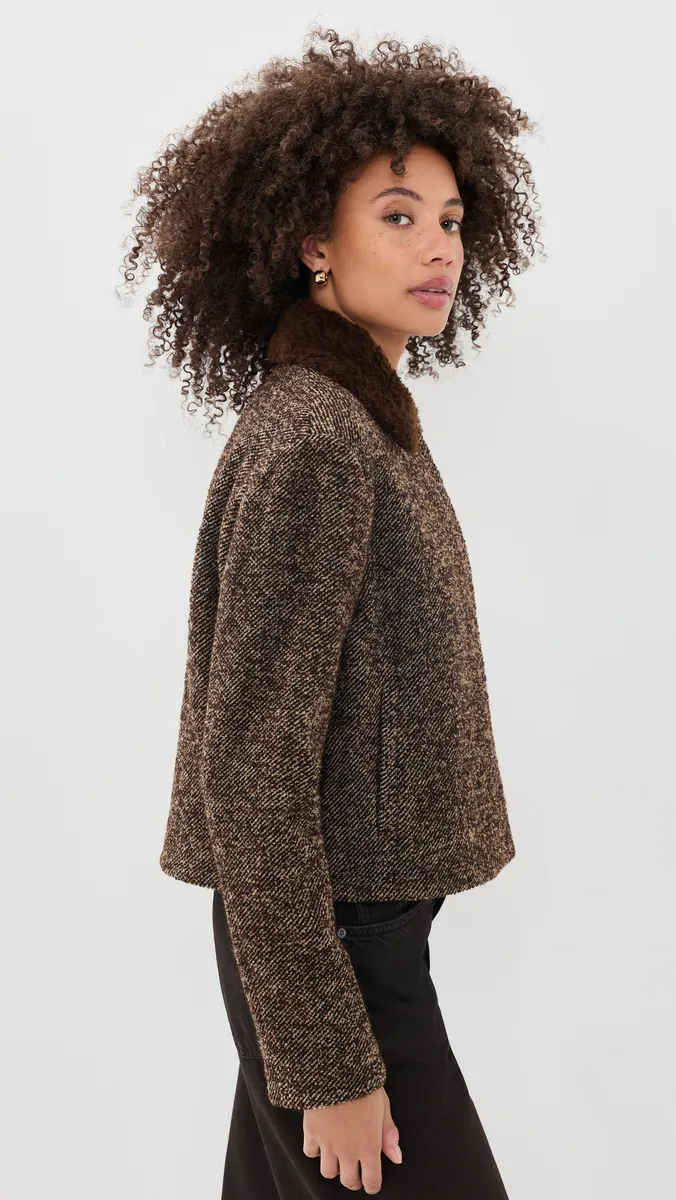 Vince Contrast Collar Boucle Jacket | Thumbnail 4 Vince Contrast Collar Boucle Jacket | Thumbnail 4